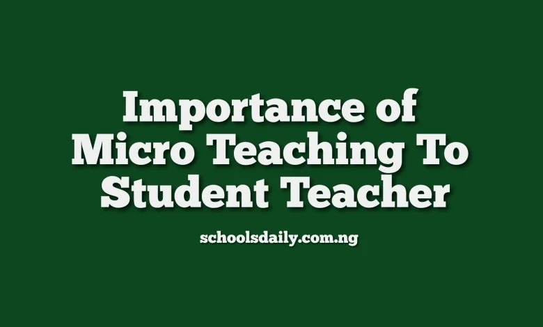Importance of Micro Teaching To Student Teacher