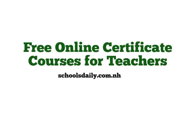 Free Online Certificate Courses for Teachers